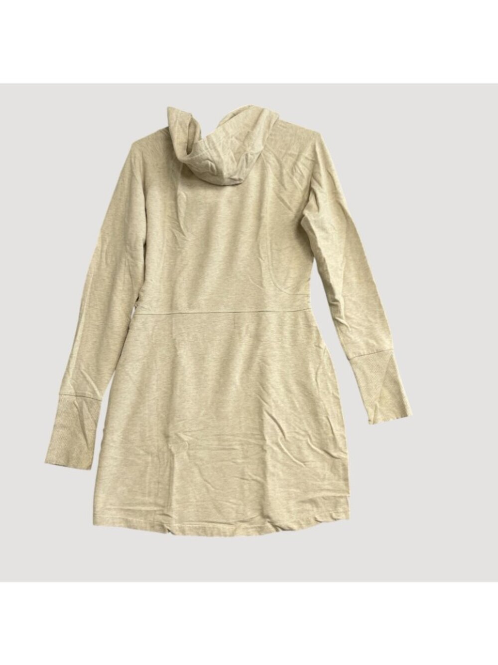 Athleta Women's Size S Beige Hooded Sweater mini Shirt Dress Long Sleeve P0424 - Picture 2 of 10